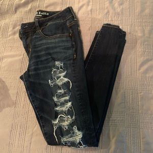 American Eagle super stretch destroyed jegging
